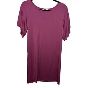Lucky Brand Wine Red T-Shirt Dress Knee Length Women's Size Small